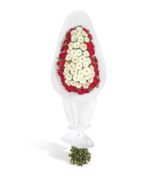 Kırmızı Beyaz Gerbera Tebrik Çelengi