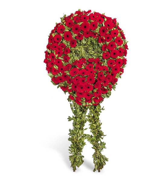 Kırmızı Gerbera Cenaze Çelengi